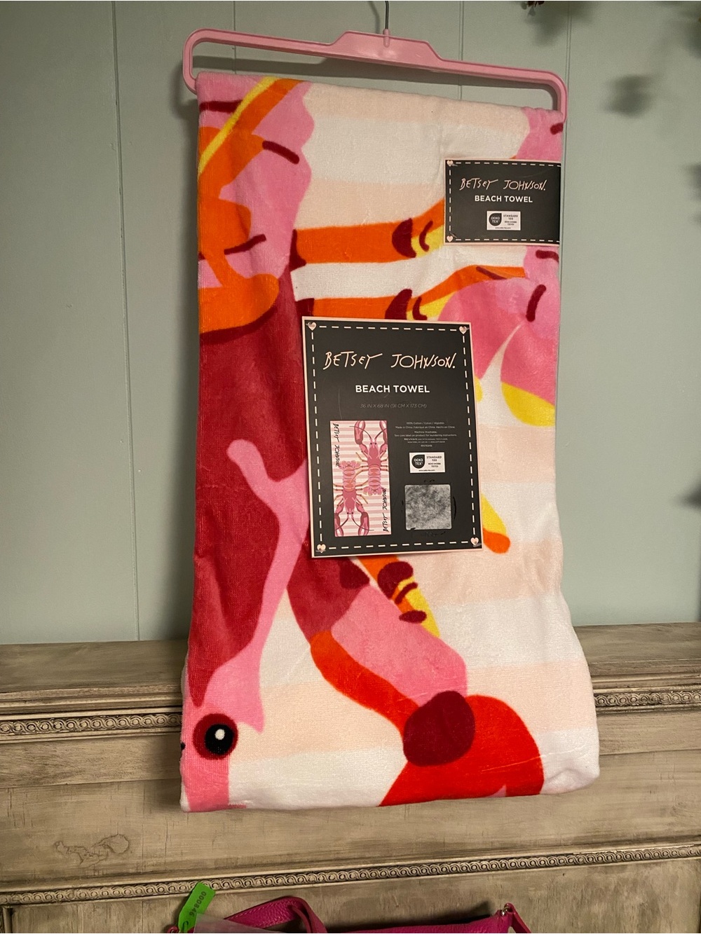 NWT Betsy Johnson Beach Towel LOBSTERS